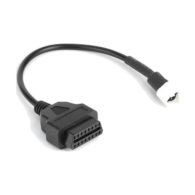 Câble adaptateur pour moto Yamaha avec prise blanche à 3 broches et prise OBD2 noire à 16 broches
