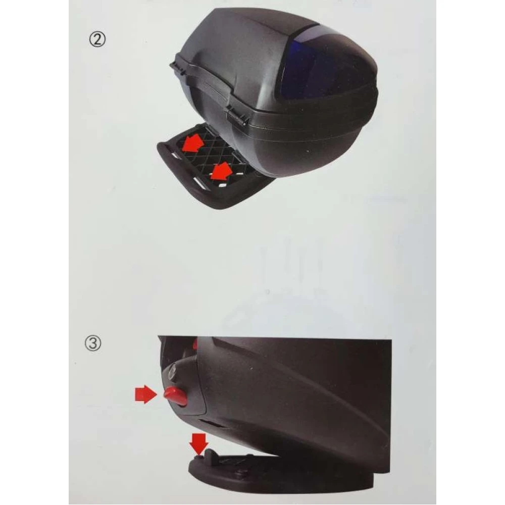 Baúl portacascos motocicleta para 1 casco negro