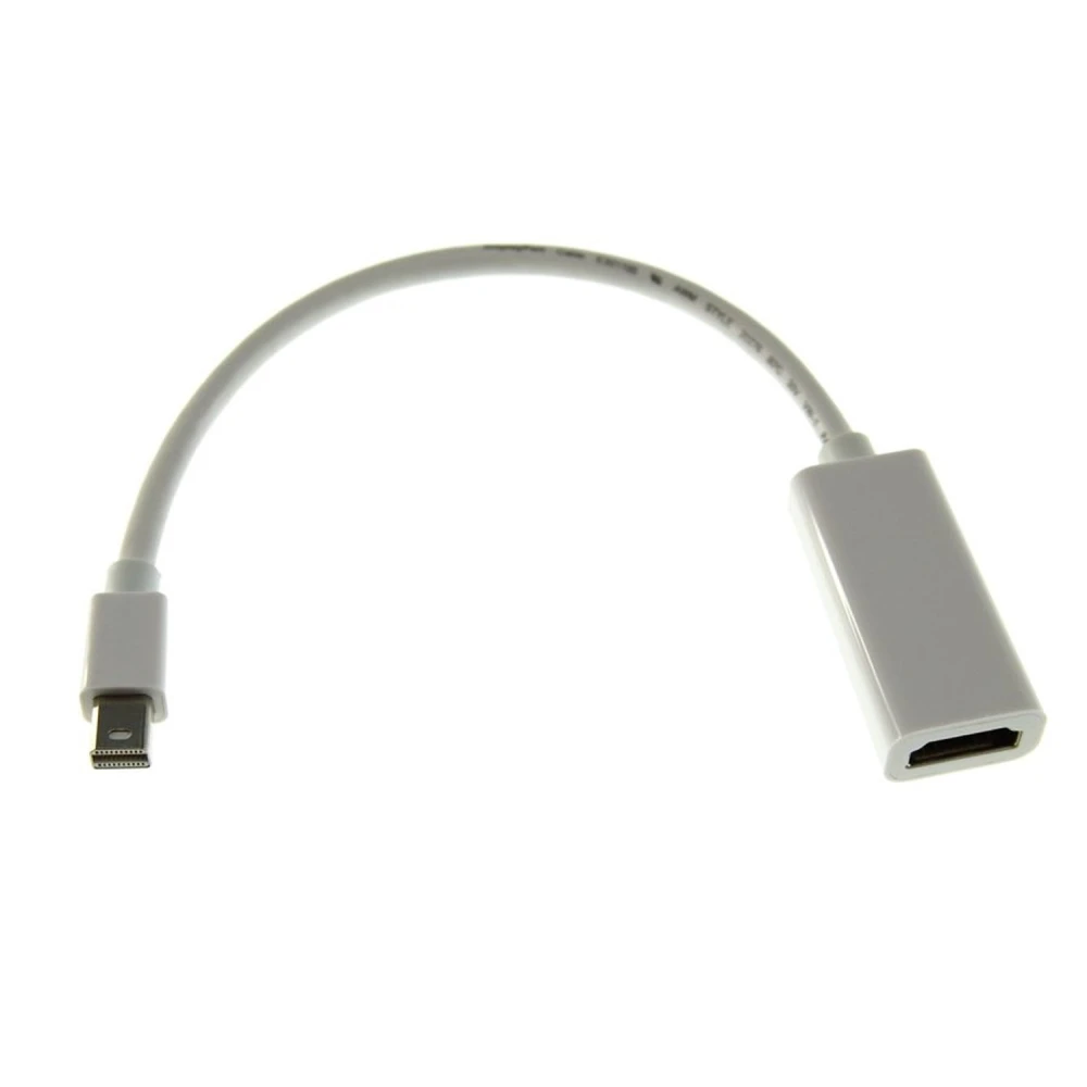 Vista lateral del adaptador Mini Displayport a HDMI mostrando conectores