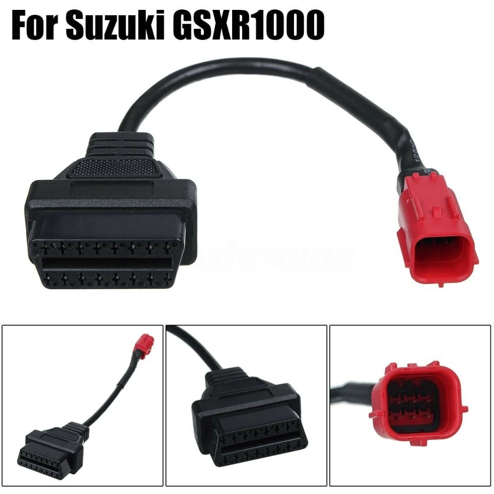 Conector OBDII 6 pin para diagnóstico Suzuki GSXR1000
