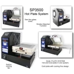 Detalle de la plancha reboleado chips BGA Aoyue Sp3500 en taller