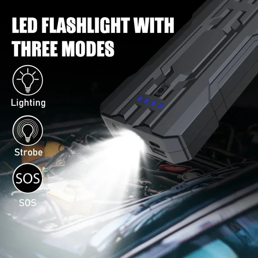 Démarreur de batterie voiture 8000mAh Jumpstarter S301 compact et sûr avec lampe LED SOS