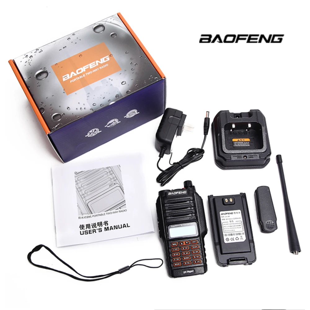 Baofeng UV9R Plus talkie-walkie longue portée avec 160 canaux VHF/UHF