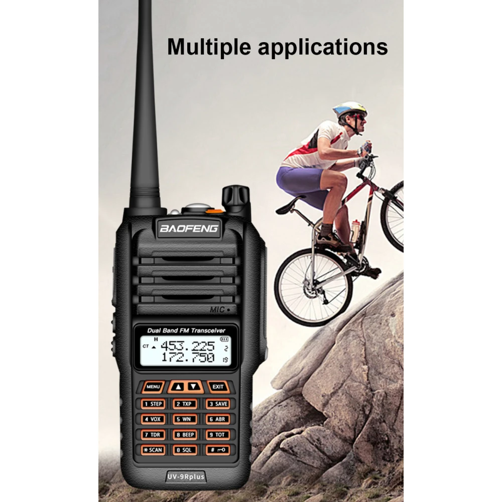 Baofeng UV9R Plus talkie-walkie longue portée avec 160 canaux VHF/UHF
