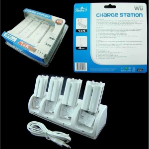 satkit Station de charge 4 manettes Wii avec 4 batteries pour Wii Remote