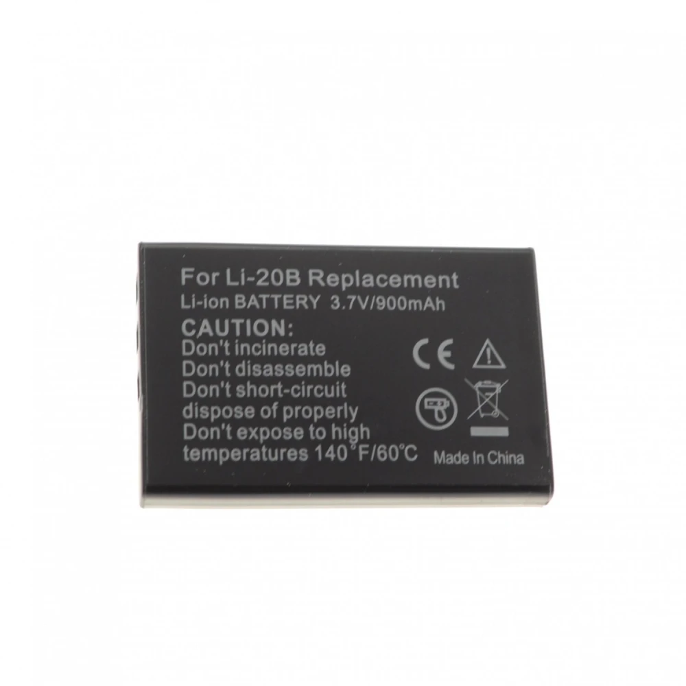 Batterie compatible LI-20B pour appareils photo numériques Panasonic, Olympus et plus
