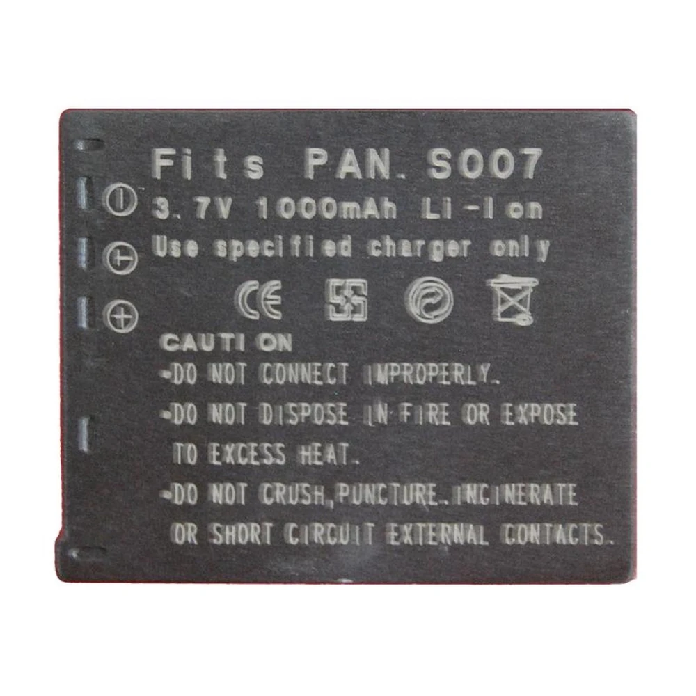 Batterie compatible Panasonic CGA-007E/BCD10 pour appareils photo Lumix