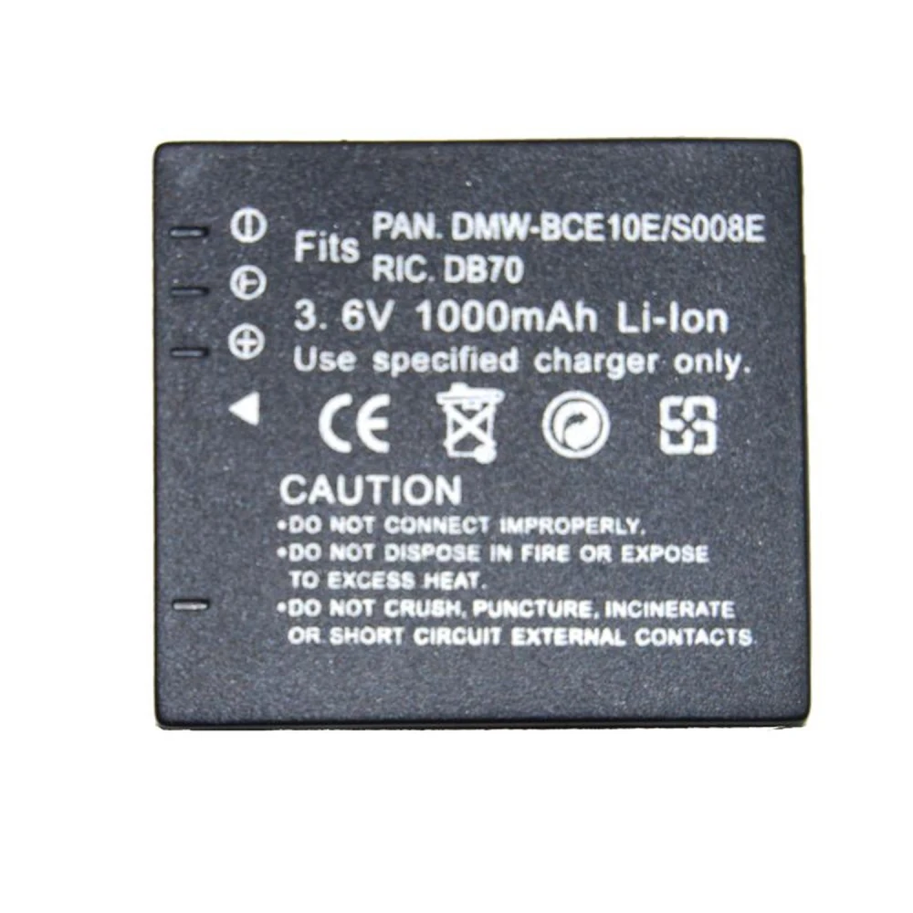 Batterie compatible Panasonic CGA-008E/BCE10E pour caméras numériques Panasonic