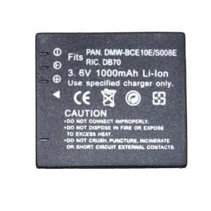 Batterie compatible Panasonic CGA-008E/BCE10E pour caméras numériques Panasonic