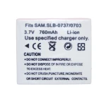 Batterie compatible Samsung SB-L0737 pour appareils photo numériques Samsung