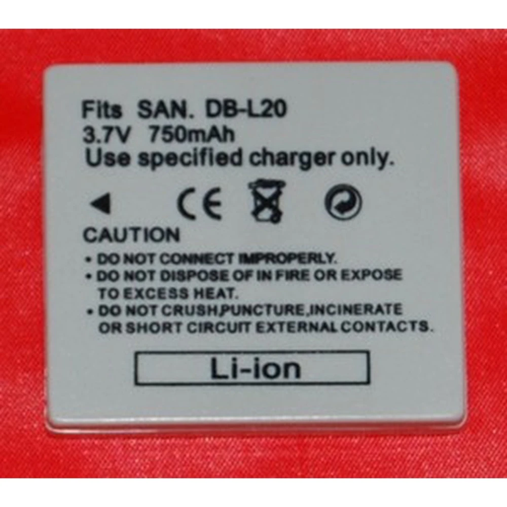 Batterie compatible Sanyo DB-L20 pour caméras numériques Sanyo Xacti