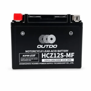 OUTDO Batterie Moto AGM 12V 11.2Ah OUTDO HCZ12S-MF - Compatible Yuasa YTZ12S(-BS) / GTZ12S / ETZ12S