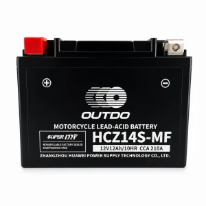 Batterie Moto AGM 12V 12Ah OUTDO HCZ14S-MF - Compatible Yuasa YTZ14S(-BS) / GTZ14S / ETZ14S