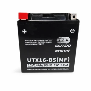 OUTDO Batterie Moto AGM 12V 14Ah OUTDO UTX16-BS(MF) - Compatible Yuasa YTX16-BS / GTX16-BS / ETX16-BS / 16-B