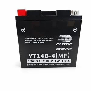 TSX TOOL Batterie Moto AGM 12V 12Ah OUTDO YT14B-4(MF) - Compatible Yuasa YT14B-BS / GT14B-BS / GT14B-4 / ETZ14B-BS / ET14B-4