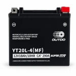 Batterie Moto AGM 12V 18Ah OUTDO YT20L-4(MF) - Compatible Yuasa YTX20L-BS / GTX20L-BS / ETX20L-BS / Y50-N18L-A