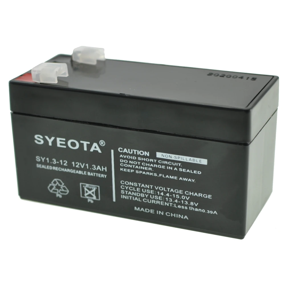Batterie plomb 12V 1.3Ah rechargeable SY1.3-12 pour alarmes, balances et jouets