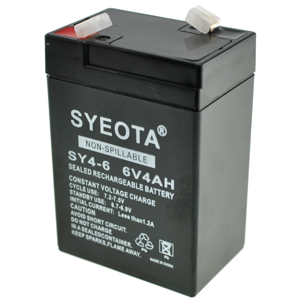 Batterie plomb 6V 4Ah rechargeable SY4-6 pour alarmes, balances et jouets