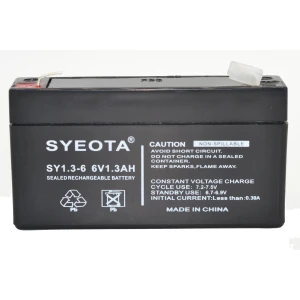 Batterie plomb rechargeable 6V 1.3Ah pour alarmes intrusion et incendie SY6V1.3
