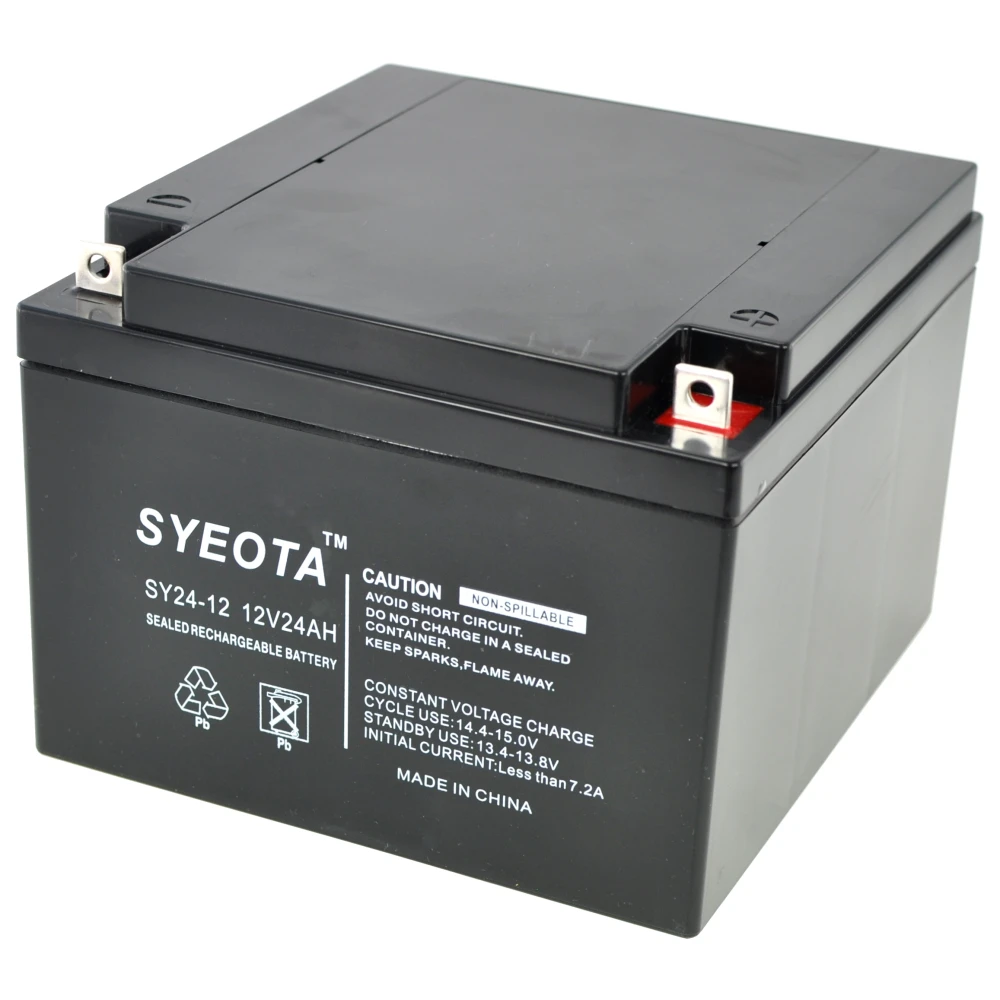 Bateria plomo sellada SY24-12 12V 24Ah recargable para uso en alarmas