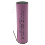 Batterie rechargeable 18650 2600mAh 3,7V avec languette à souder de haute qualité