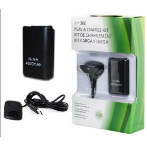 Batterie rechargeable Xbox 360 Play and Charge pour manette sans fil noire