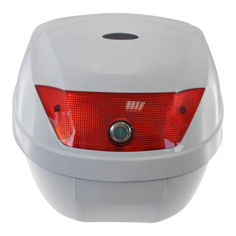 Top case moto universel 28L blanc - valise casque pour 1 casque