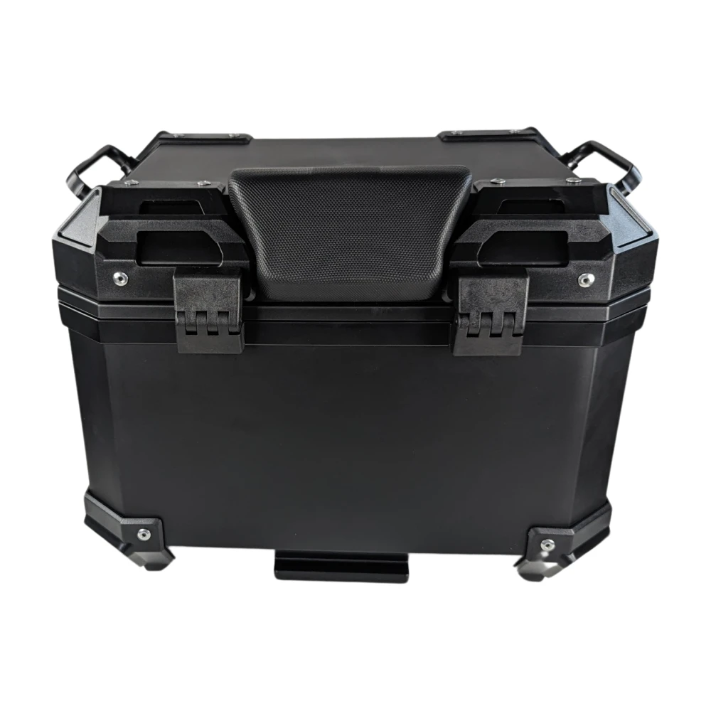 Top case moto universel 36L avec dossier lombaire et coffre carré en ABS noir