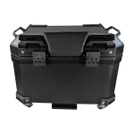 Top case moto universel 36L avec dossier lombaire et coffre carré en ABS noir