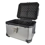 Top case moto universel 45L argent - valise carrée pour 1 casque