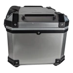 Top case moto universel 45L argent - valise carrée pour 1 casque