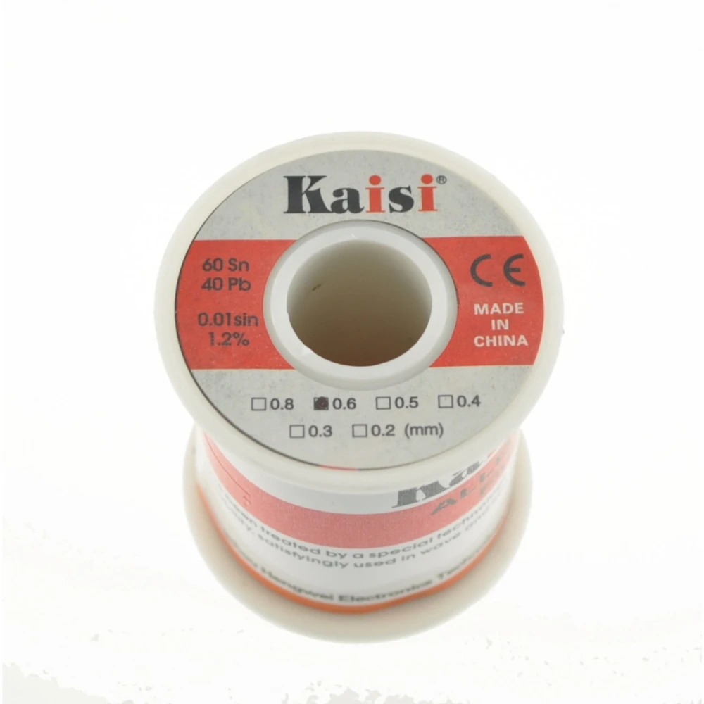 Fil d’étain 0,6 mm 150 g Kaisi pour travaux de soudure électronique