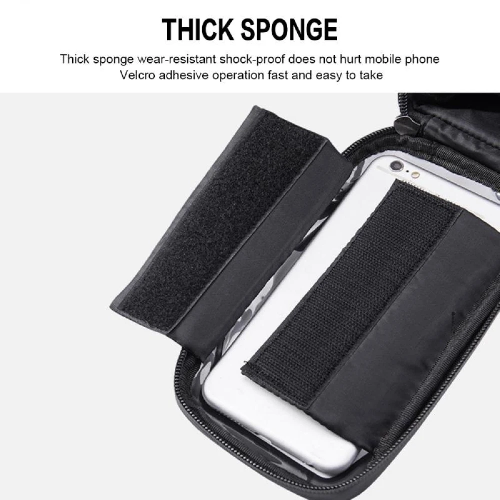 Sacoche support téléphone vélo avec écran tactile et pare-soleil 0.5L