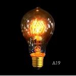 Ampoule filament Edison vintage E27 40W A19b spirale pour déco industrielle