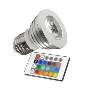 Ampoule LED RGB E27 3W avec télécommande pour un éclairage polyvalent