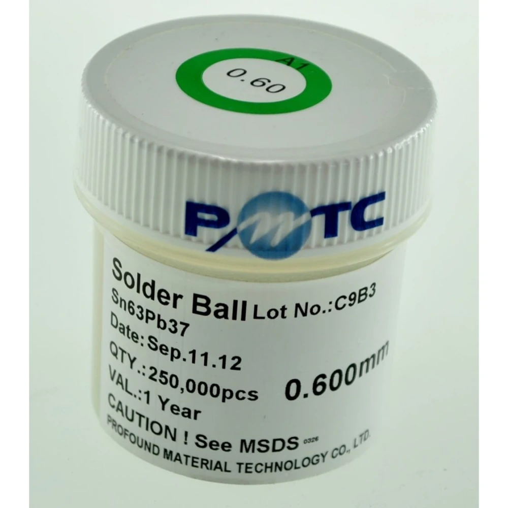 Bocal de billes d'étain plombé 0,5 mm 250 000 unités pour soudure professionnelle