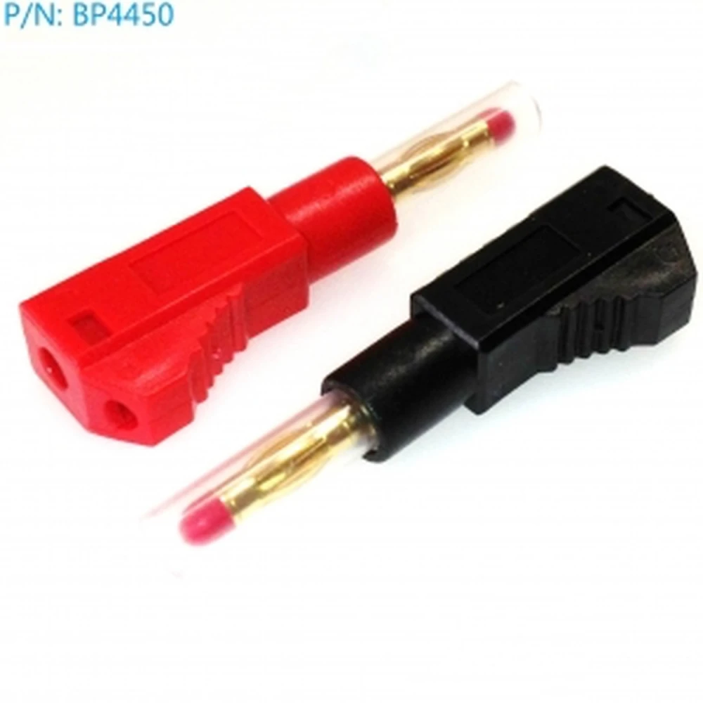 BP4450 Connecteur banane mâle 4mm droit avec connecteur arrière (rouge et noir)