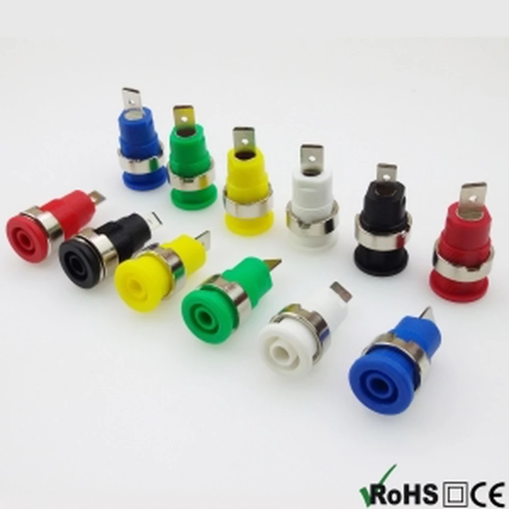 BS4302 Pack 2 Bornes femelles 4mm rouge-noir pour panneaux