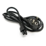Cable alimentación portátil con conector IEC320 C5 y enchufe Schuko negro
