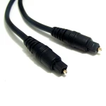 Câble audio fibre optique Toslink 2 mètres noir mâle/mâle pour consoles et audio