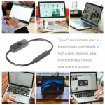 Cable de extensión USB-C con interruptor ON/OFF para accesorios electrónicos