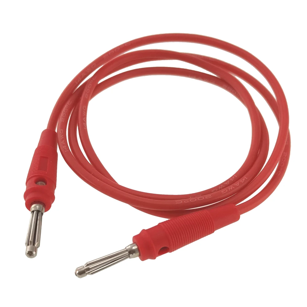 Câble de test banane mâle à mâle 4mm 14AWG rouge en silicone Amass