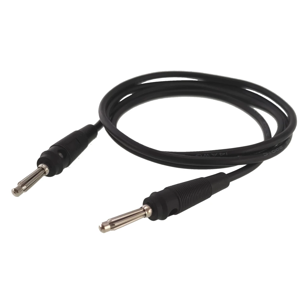 Câble de test banane mâle à mâle 4mm 1m noir 14AWG