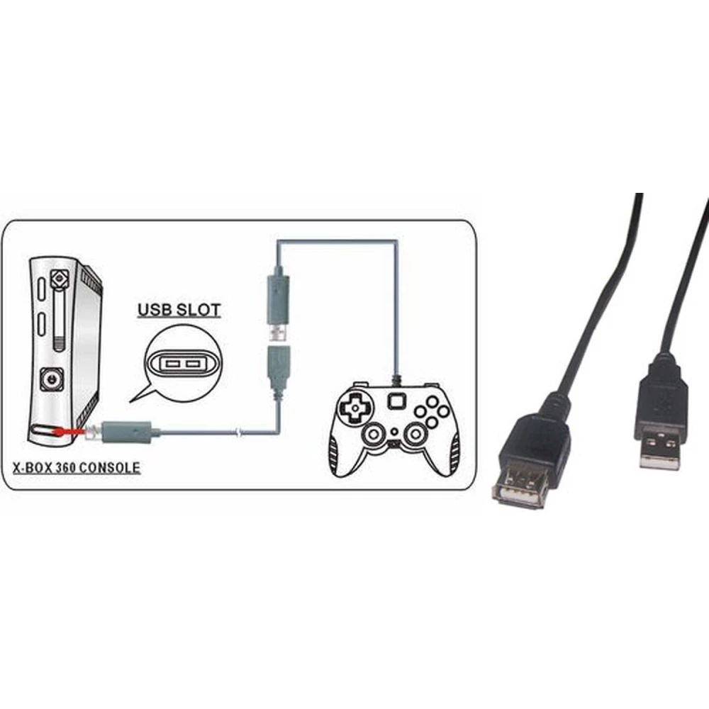 Câble rallonge manette Xbox 360 pour prolonger la connexion de votre manette