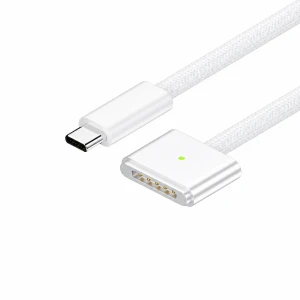 Câble USB-C vers MagSafe 3 140W pour MacBook Pro et Air - 2 m tressé, White