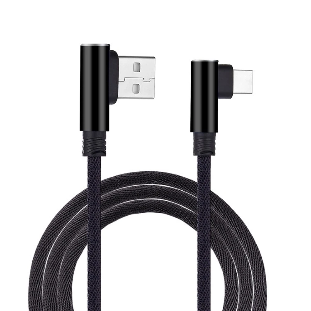 Câble USB-C pour mobile charge rapide 1 m en nylon résistant noir