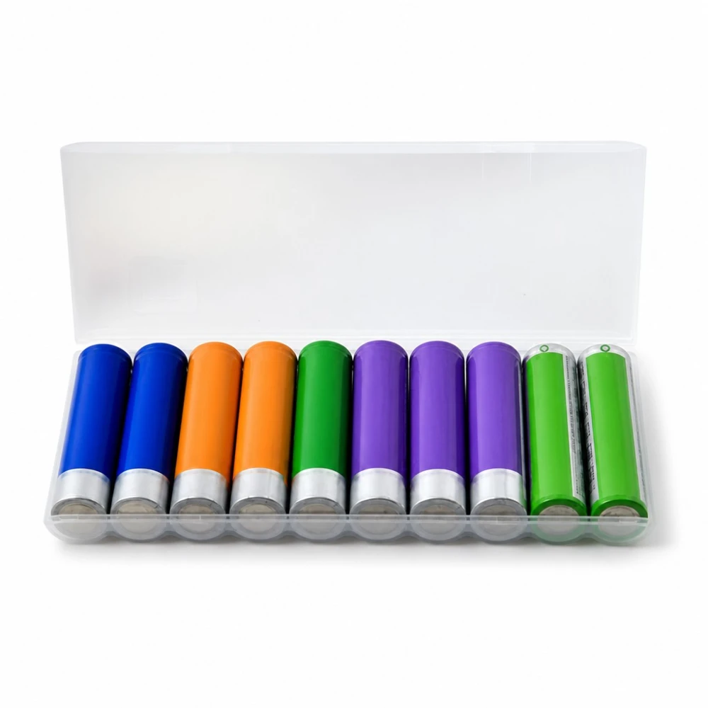 Boîte Porte-Piles 10× 18650 Plastique Transparent Grande Capacité