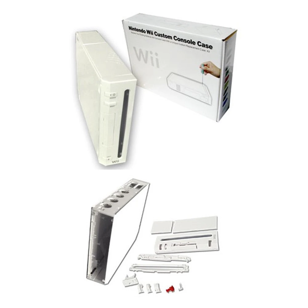 Coque complète Nintendo Wii blanche avec boutons et vis pour réparation