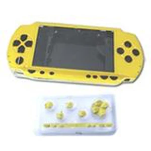 Coque complète PSP jaune avec boutons inclus pour réparation