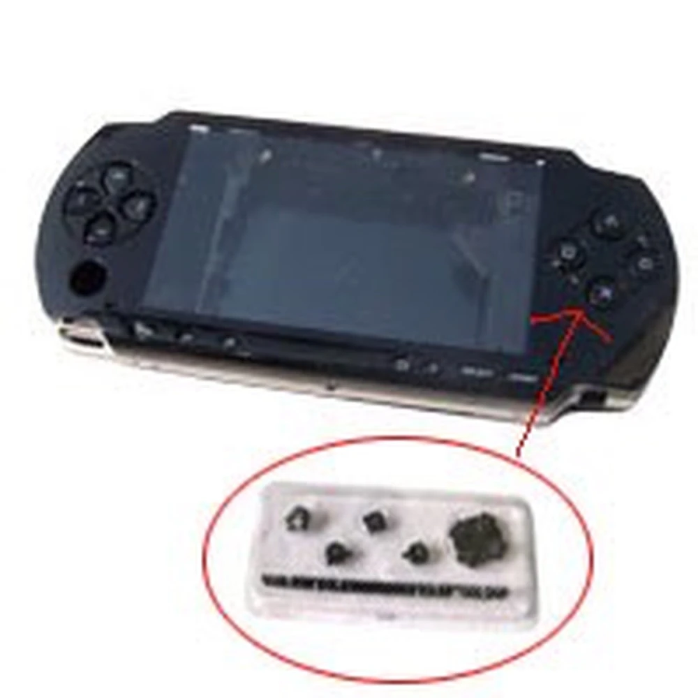 Coque complète PSP noire avec boutons pour réparation et remplacement